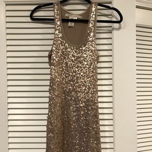 MAX STUDIO peach sequin midi dress